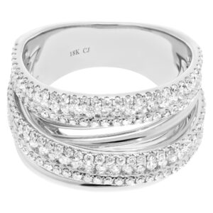 Diamond ring in 18k white gold with approximately 1.46 carats in round diamonds