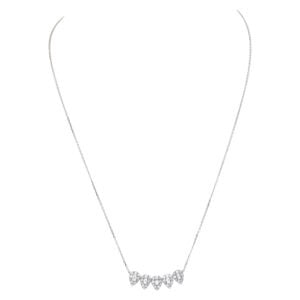 Necklace with Pear shaped diamond illusion pendant in 18k white gold with approximate 0.60 carats