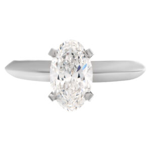 GIA certified oval brilliant cut diamond 1.52 carat (F color, VVS2 clarity) ring