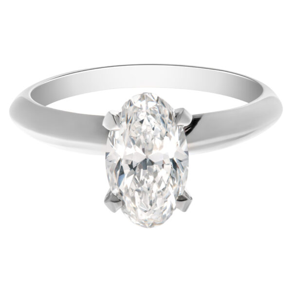 GIA certified oval brilliant cut diamond 1.52 carat (F color, VVS2 clarity) ring