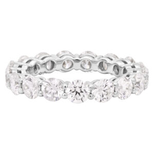 Diamond Eternity Band and Ring in 18k white gold with 4.25 carats in diamonds.