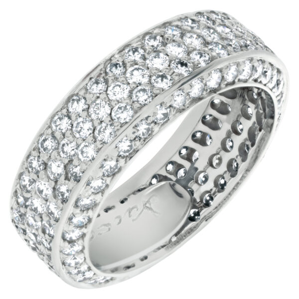 Pave Diamond Eternity Band and Ring with over 1.5 carats Diamonds set in 18K White gold