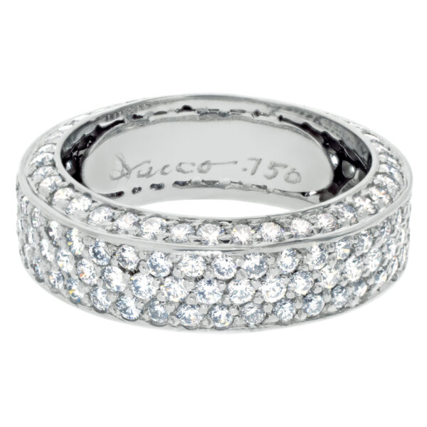 Pave Diamond Eternity Band and Ring with over 1.5 carats Diamonds set in 18K White gold