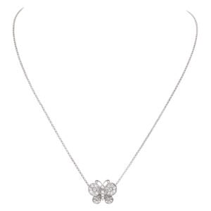 Diamond butterfly necklace in 18k white gold with approximately 0.75ct