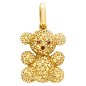 "TOUS" yellow diamond bubble bear pendant in 18k yellow gold