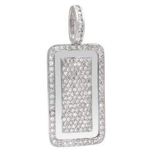 Diamond dog tag pendant (3.0cts)  in 14k white gold