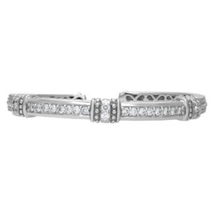 Judith Ripka Diamond cuff in 18k white gold with approximately 2 carats in diamonds