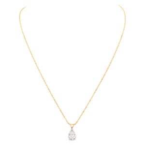 GIA certified pear brilliant shape diamond 2.17 carat (J color, I1 clarity) necklace