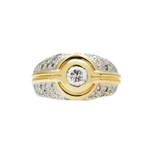 Diamond ring in 14k white & yellow gold