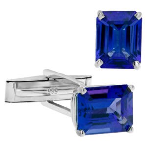 Tanzanite cufflinks in 14k white gold