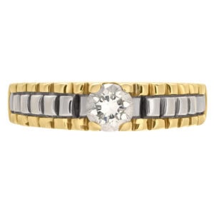 Diamond ring with approx. .45 cts in 18k white and yellow gold