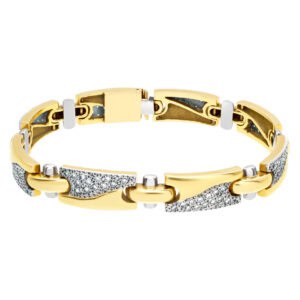 Diamond link bracelet in 18k gold with approx. 1 carat in diamonds