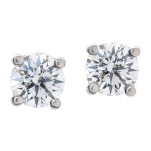 Tiffany Solitaire diamond earrings in 18k white gold