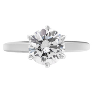 GIA Certified round brilliant cut diamond ring 1.51 carat (E color, VS2 clarity)