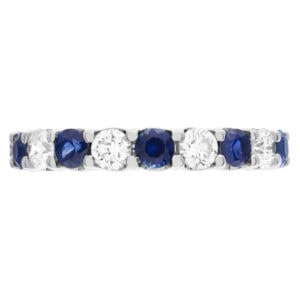 Diamonds & Sapphires Diamond Eternity Band and Ring in 18k white gold