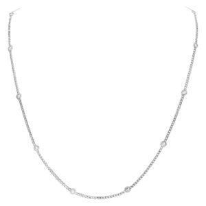 Diamonds by the yard beveled curb chain in 14k white gold (1.66ct)