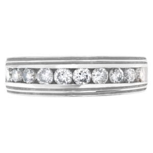 Channel set diamond ring in 14k white gold