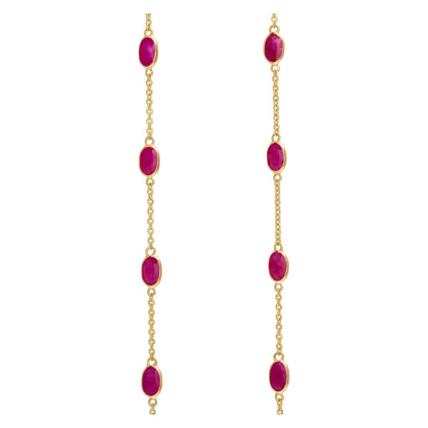 Two Ruby bracelet strands with approximately 7.22 carats in rubies in 14k gold