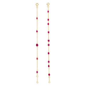 Double row ruby bracelet with approximately 6.56cts in rubies in 14k  gold