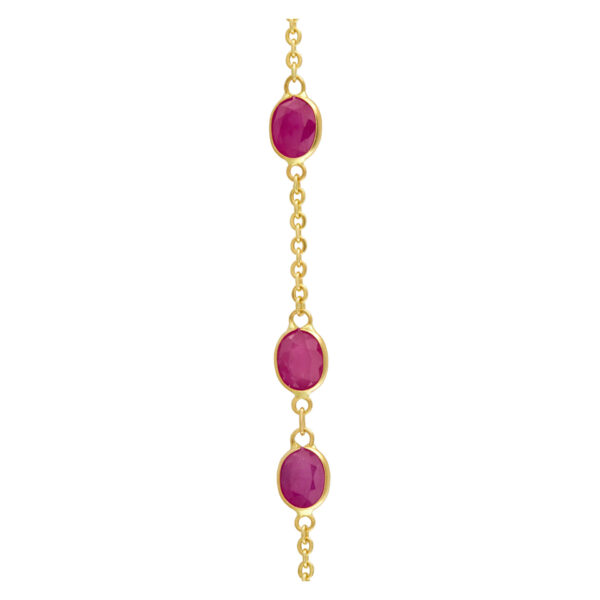 Double row ruby bracelet with approximately 6.56cts in rubies in 14k  gold