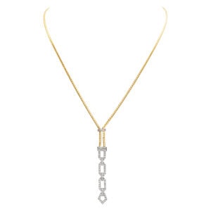 Necklace in 18k yellow gold with 0.50 carat in diamonds