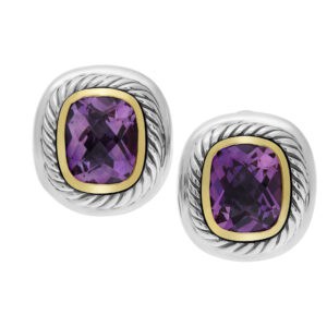 Albion amethyst earrings in 14k & sterling silver