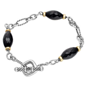 David Yurman Onyx Figaro bracelet in 18k and sterling silver