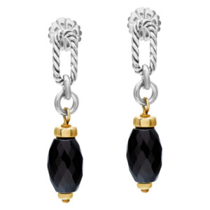 David Yurman onyx earrings set in 18k & sterling silver