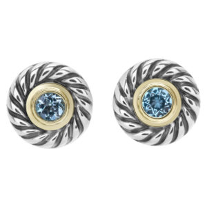 David Yurman topaz cookie stud earrings in 14k & sterling silver