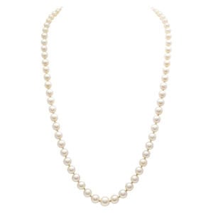 Graduated gold overtone with pink luster pearl necklace with 18k white gold clasp