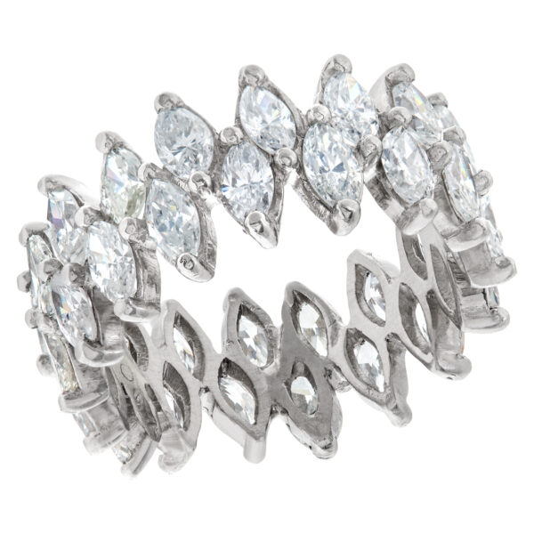 Diamond Eternity Band and Ring Lovely marquise in platinum (4.0 carats in diamonds)