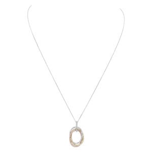 Tricolor diamond necklace (0.52 ct) in 14k white, yellow, and pink gold