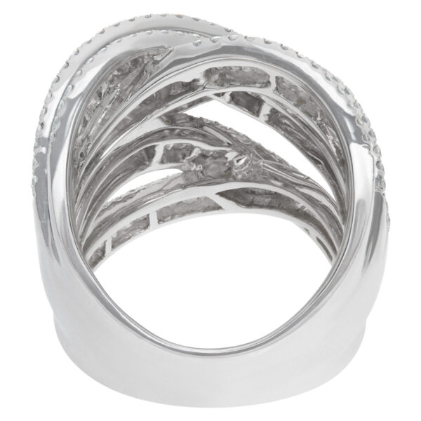 Crossover diamond ring (5.0 carats) in 14k white gold