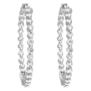 Timeless & classic Inside/Out hoop earrings in 14k white gold