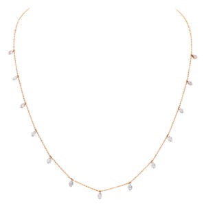 18k rose gold necklace with small diamonds