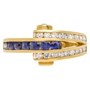 Charles Krypell Sapphire Diamond Ring 18k