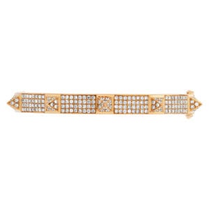 18k rose gold diamond spike studded bangle