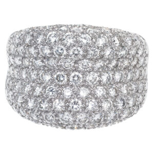 Pave diamond ring in 18k white gold