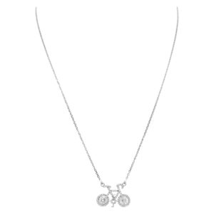 Bicycle pendant in 18k white gold