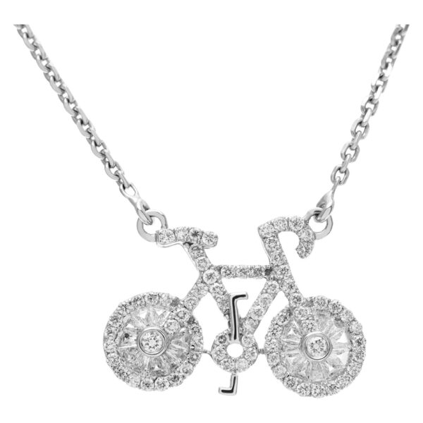 Bicycle pendant in 18k white gold