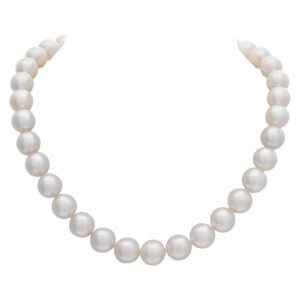 Mikimoto south sea pearl necklace with high grade, excellent luster, round shape pearls with very cl