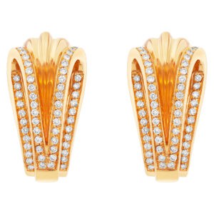 Designer "IO SI" Italian made earrings with citrine stones & diamond accents set in 18K yellow gold.