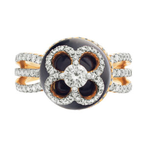 Designer Michael Christoff diamonds ring set in 18k rose gold.