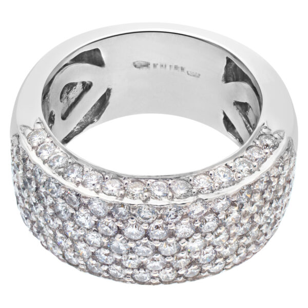 Sparkling bright micro pave diamond ring set in 18k white gold