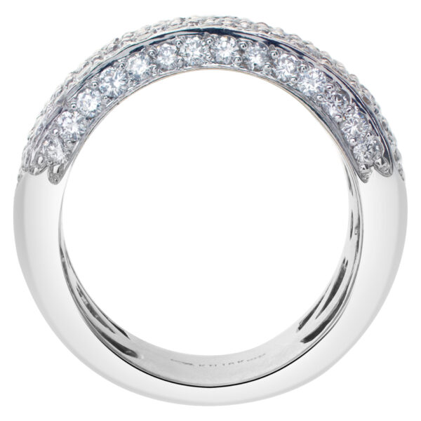 Sparkling bright micro pave diamond ring set in 18k white gold