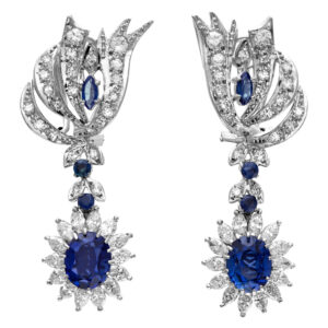 Tanzanite and diamond earrings in 18k white gold