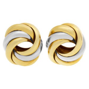 Love knot earrings in 18k