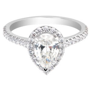 GIA certified pear brilliant cut diamond 1.07 carat (F color, VVS1 clarity) ring