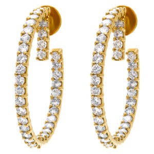 Diamond hoops in 18k