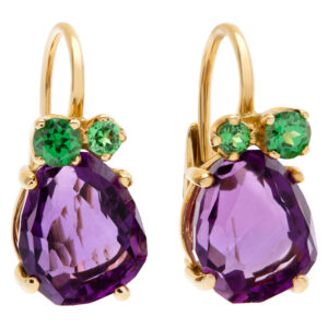 Pomellato Bahia earrings with Amethyst and Tsavorites in 18k pink gold